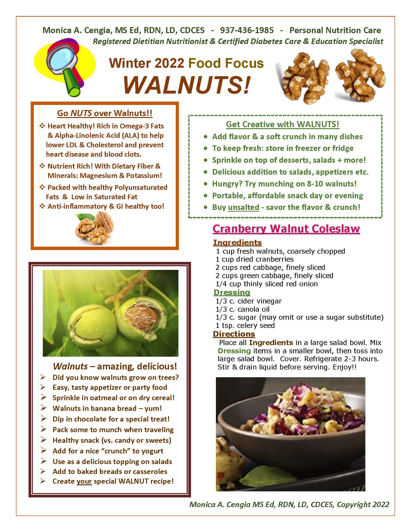 Flyer on walnuts