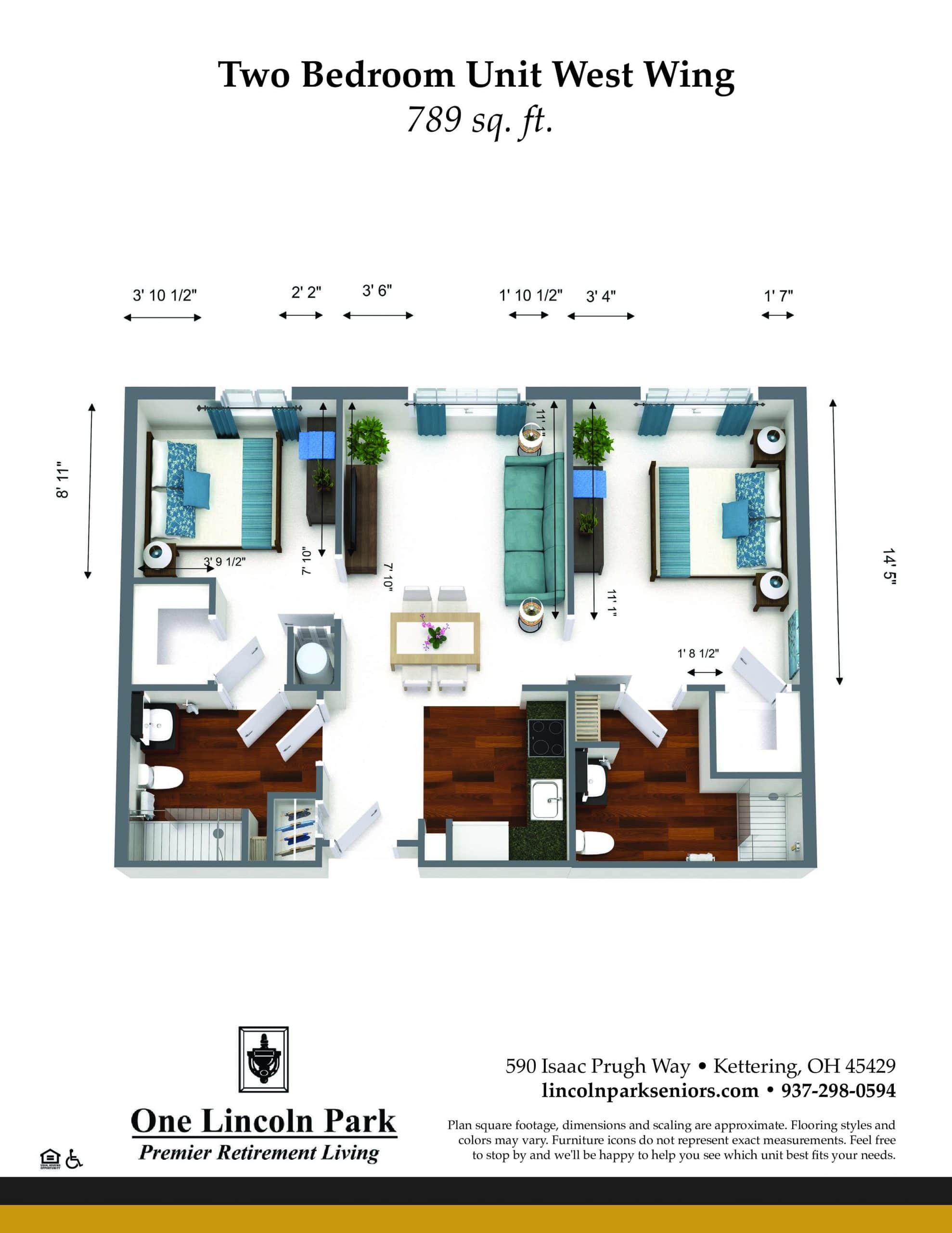 Two bedroom Floor plan