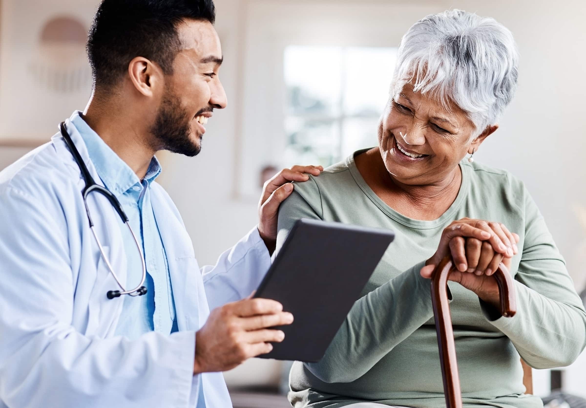 Doctor sharing information with patient